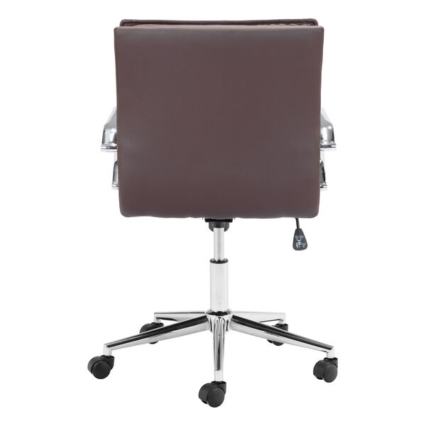 Partner Espresso and Chrome Office Chair, image 4