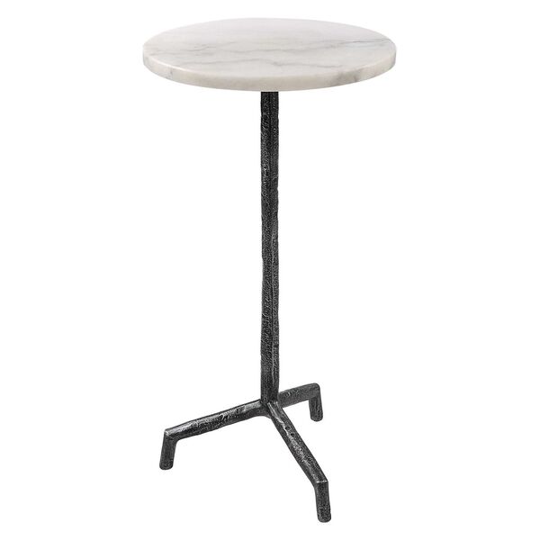 Puritan Rustic Aged Black and White Marble Drink Table, image 4