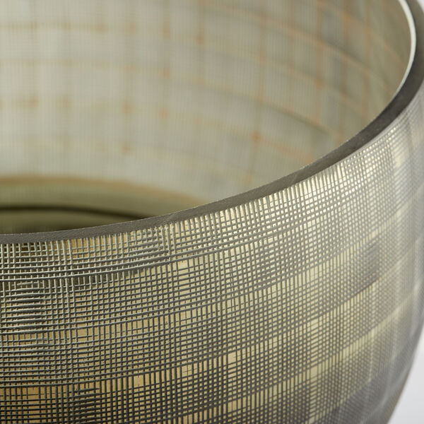 Combed Iridescent Gold 12-Inch Gradient Grid Vase, image 3
