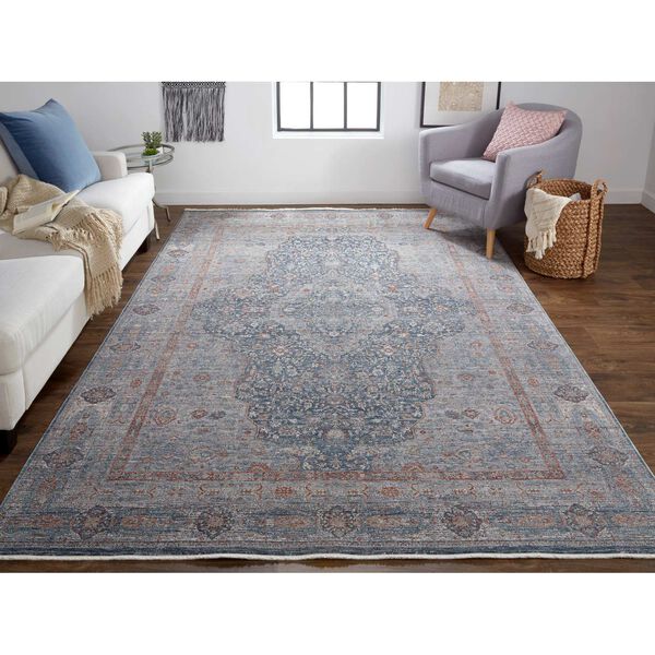 Marquette Gray Blue Red Rectangular 4 Ft. x 5 Ft. 3 In. Area Rug, image 2