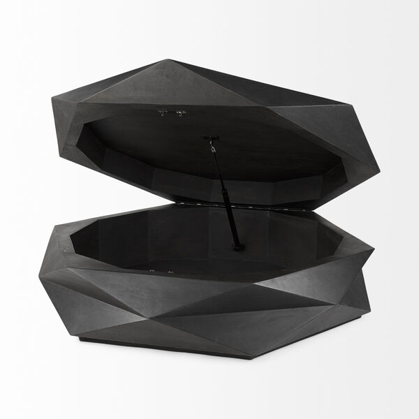 Arreto Black Hexagonal Storage Coffee Table, image 4
