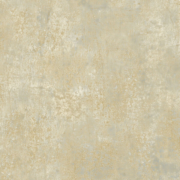 Frost Blue and Metallic Gold Wallpaper, image 1