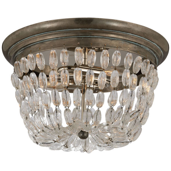 Paris Flea Market Medium Flush Mount in Sheffield Silver with Seeded Glass by Chapman and Myers, image 1