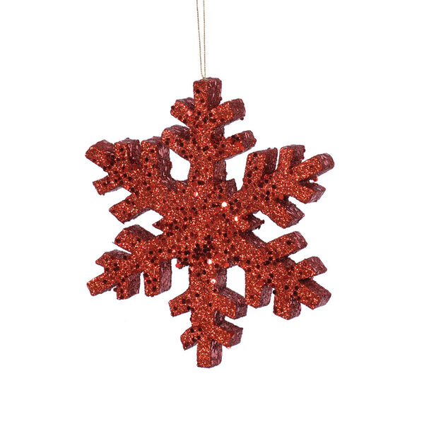 Red Outdoor Glitter Snowflake, image 1
