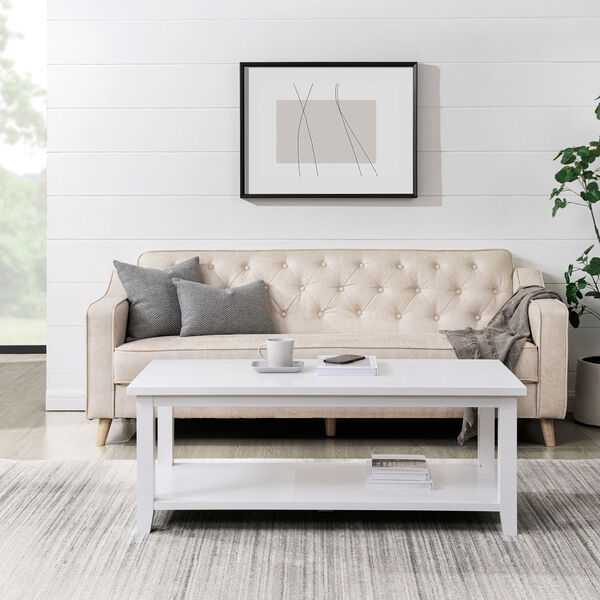 Simple White Wood Coffee Table, image 1