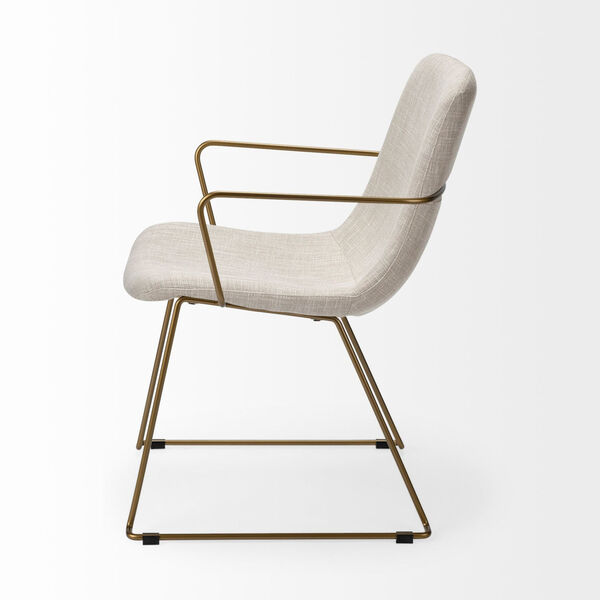 Sawyer II Cream and Gold Dining Arm Chair, image 4