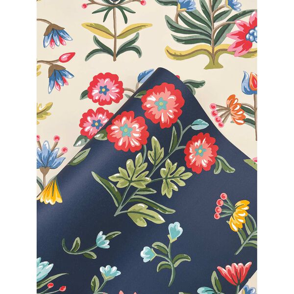 Heirloom Floral Navy Peel and Stick Wallpaper, image 4