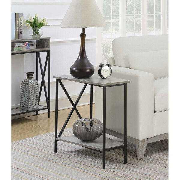 Tucson Faux Birch and Black 16-Inch Wedge End Table, image 1