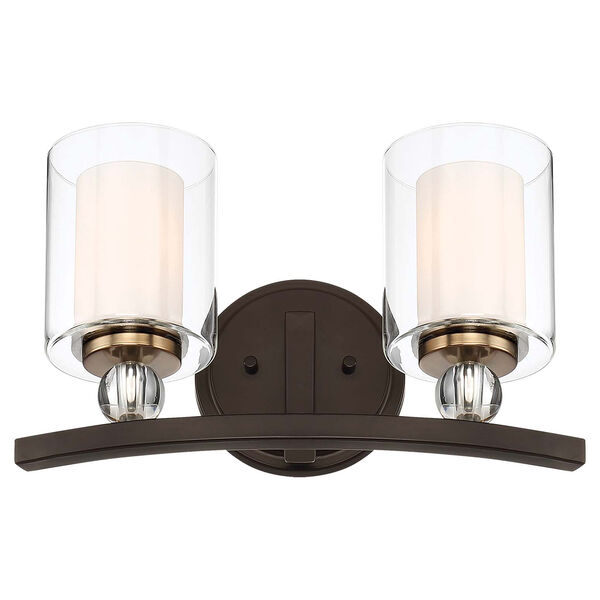 Studio 5 Painted Bronze with Natural Brushed Brass Two-Light Bath Vanity, image 1