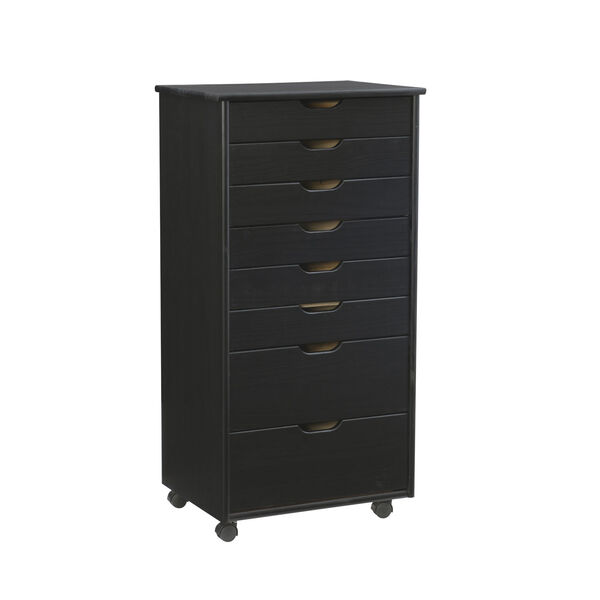 Penney Black Eight-Drawer Rolling Storage Cart, image 1
