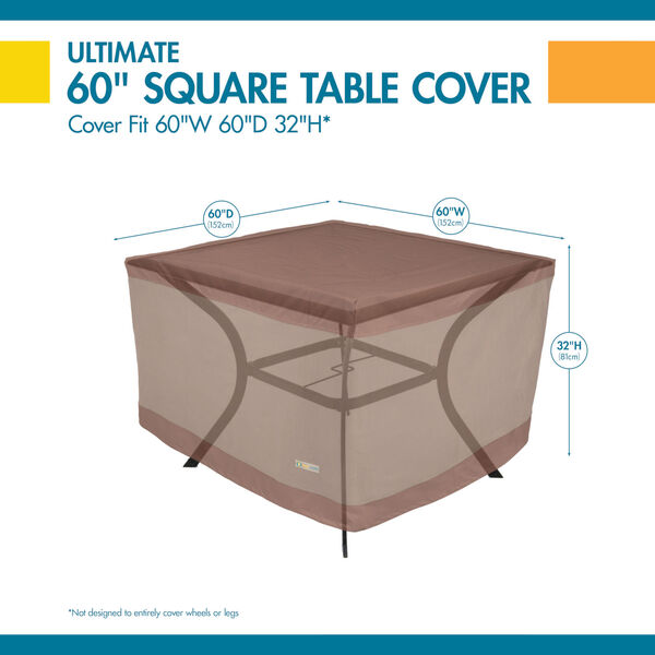 Ultimate Mocha Cappuccino 60-Inch Square Table Cover, image 2