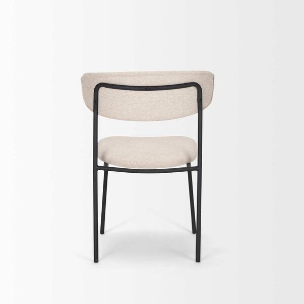 Corey Oatmeal Fabric and Matte Black Metal Dining Chair, image 3