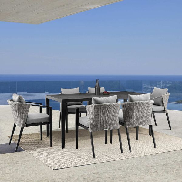 Aileen Black Seven-Piece Outdoor Dining Set, image 1
