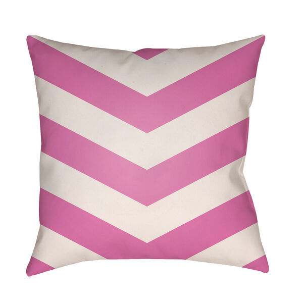 Litchfield Chevron Fuchsia and Ivory 18 x 18 In. Pillow with Poly Fill, image 1