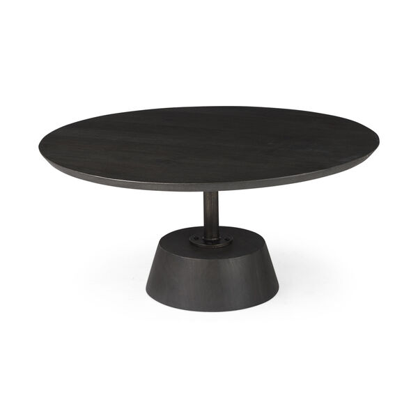 Maxwell Dark Brown and Black Round Coffee Table, image 1