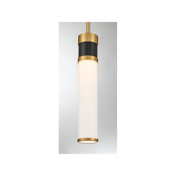 Abel Matte Black with Warm Brass Accents Integrated LED Mini-Pendant, image 5