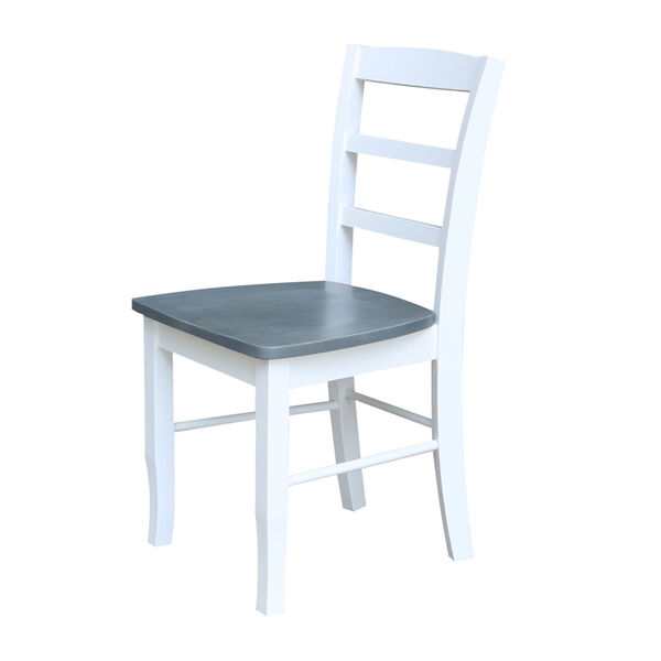 Madrid White and Heather Gray Ladderback Chair, Set of 2, image 6
