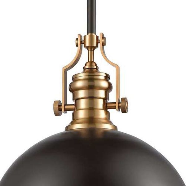 Chadwick Oil Rubbed Bronze and Satin Brass One-Light Pendant, image 3