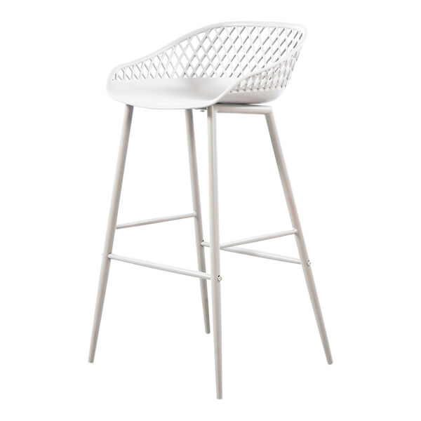Piazza White Bar Stool - Set of Two, image 3