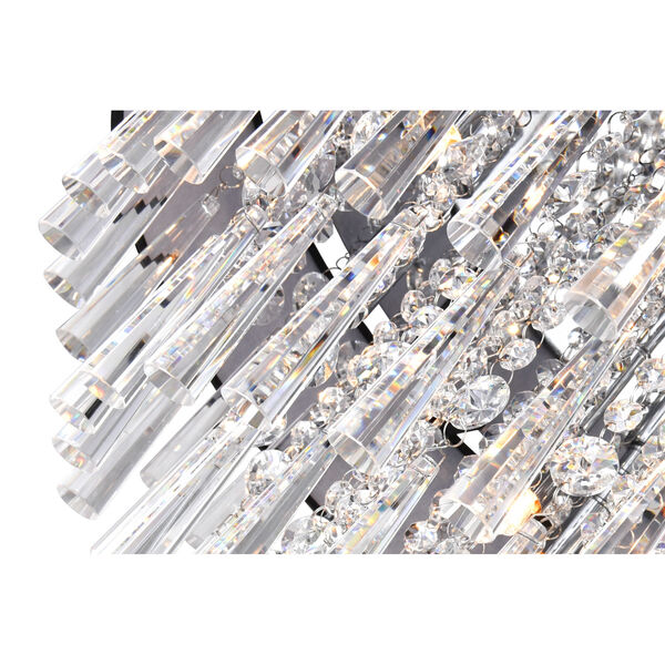Franca Chrome Eight-Light Flush Mount with K9 Crystal, image 2