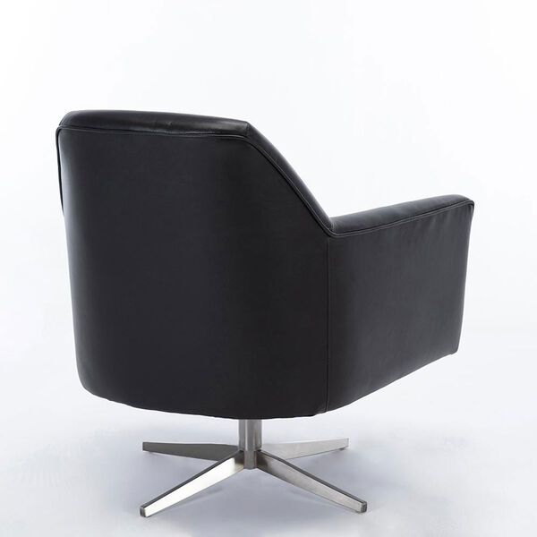 Phoenix Black Leather Gel Swivel Armchair, image 5