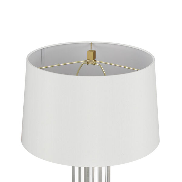 Upright Clear and Brass One-Light Table Lamp, image 3