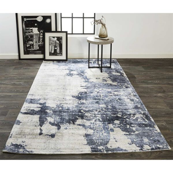Emory Industrial Abstract Blue Gray Ivory Area Rug, image 2