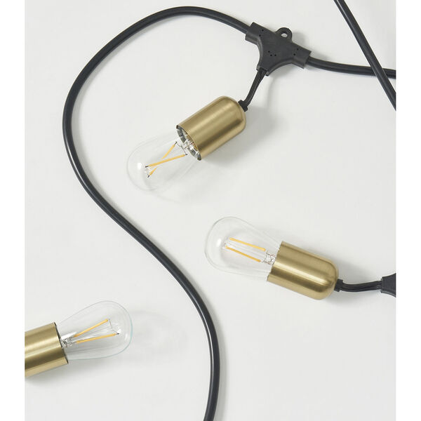 Glow Heavy Duty Brass 15-Light LED Outdoor String Light, image 3