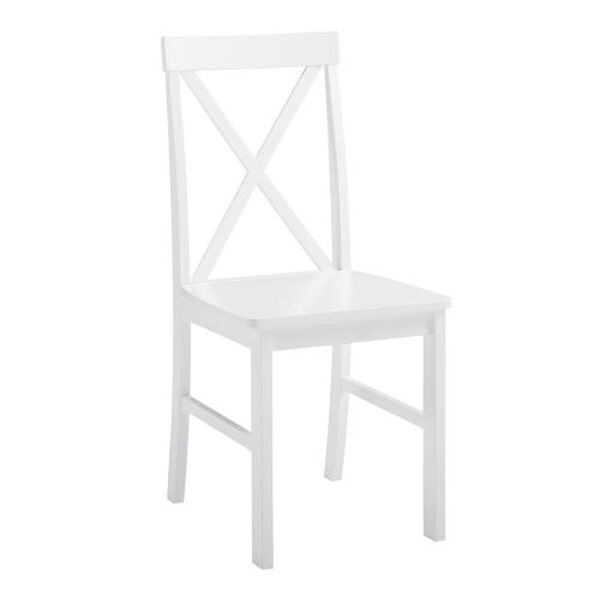 White Dining Set with X Back Chair, 5-Piece, image 3