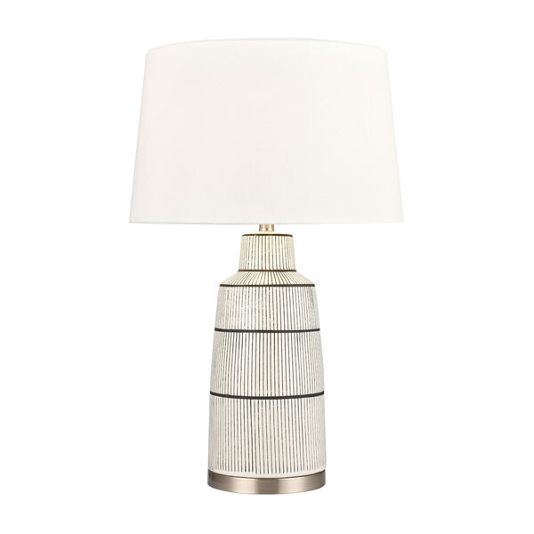 Ansley Gray and Satin Nickel One-Light Table Lamp, image 1