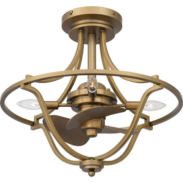 Harvel Weathered Brass Four-Light Fan Light Fandelier, image 4