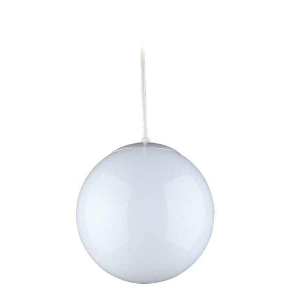 Medium White Globe Pendant, image 1