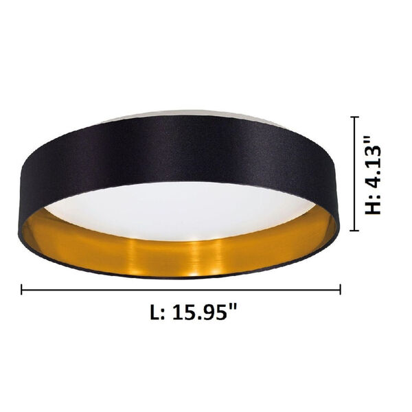 Maserlo LED Black and Gold One-Light Flushmount, image 3