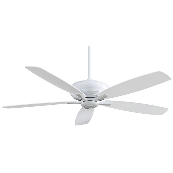 Kola 60-Inch Ceiling Fan in White with Five Blades, image 1