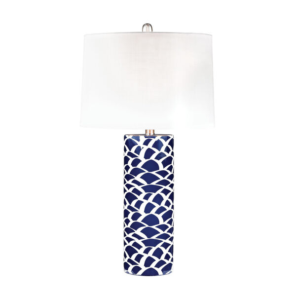 Scales Navy Blue and White One-Light Table Lamp, image 2