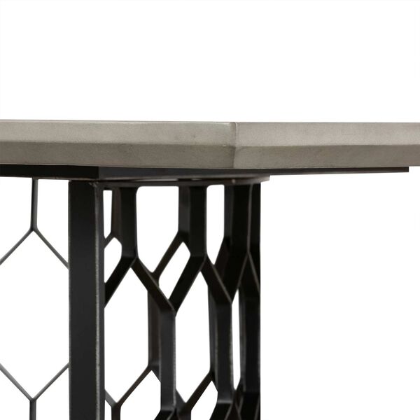 Solange Medium Gray Concrete Black Dining Table, image 6