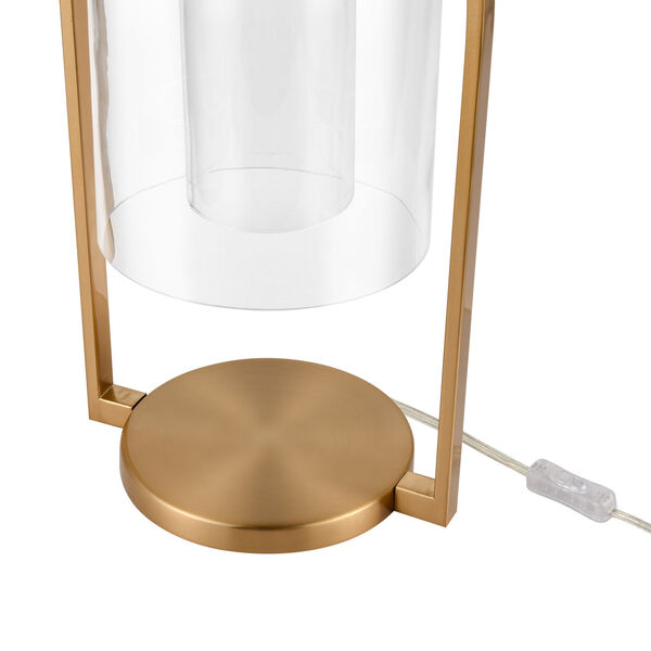 BellJar Aged Brass and Clear One-Light Desk Lamp, image 4