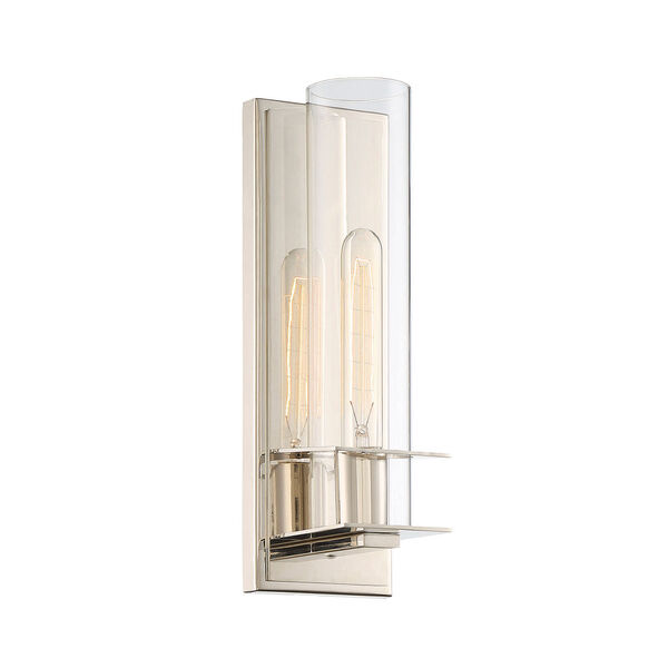 Uptown Polished Nickel One-Light Sconce, image 1