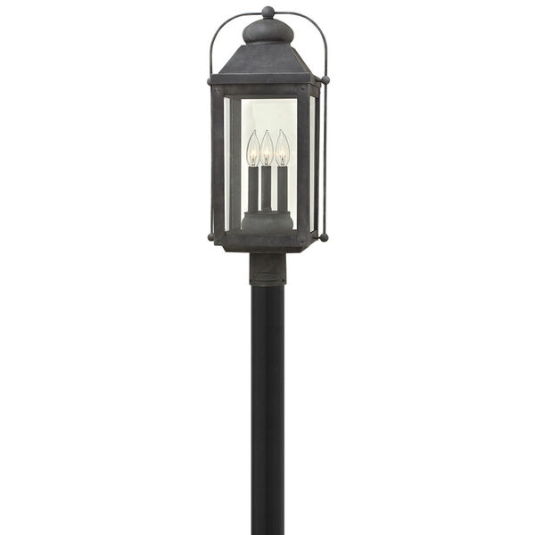 Anchorage Aged Zinc 11-Inch Three-Light Outdoor LED Post Top and Pier Mount, image 3