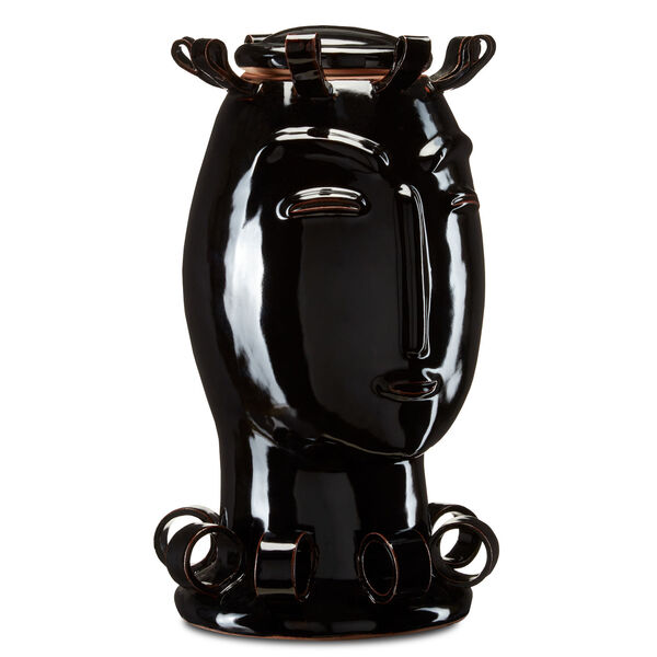 Amara Reactive Brown Ceramic Decorative Jar, image 2