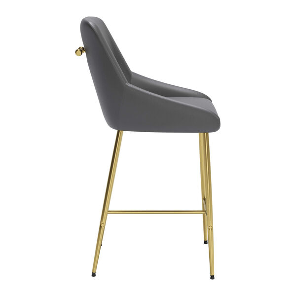 Madelaine Gray and Gold Counter Height Bar Stool, image 3