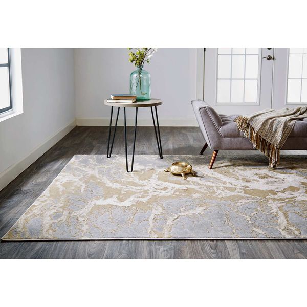Aura Ivory Silver Gold Area Rug, image 4