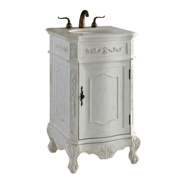 Danville Antique Frosted White Vanity Washstand, image 2