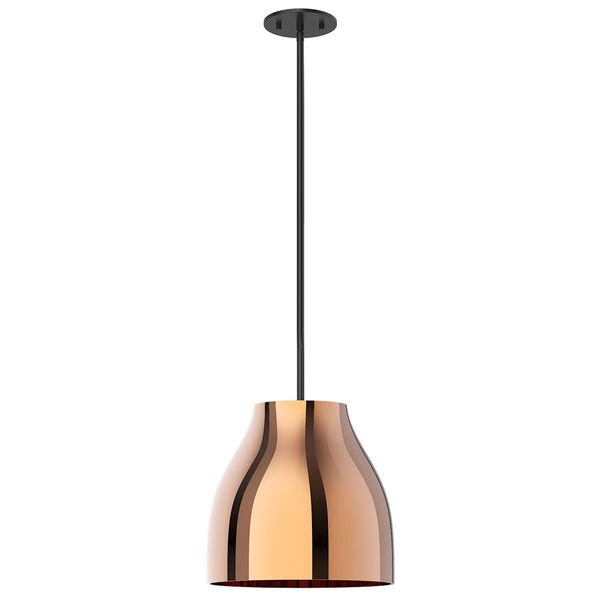 Trinity Black and Copper 11-Inch LED Pendant, image 1