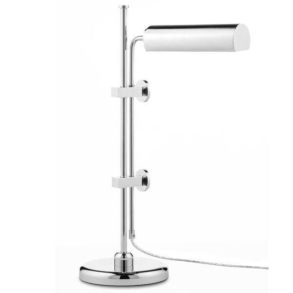 Satire Polished Nickel One-Light Integrated LED Table Lamp, image 2