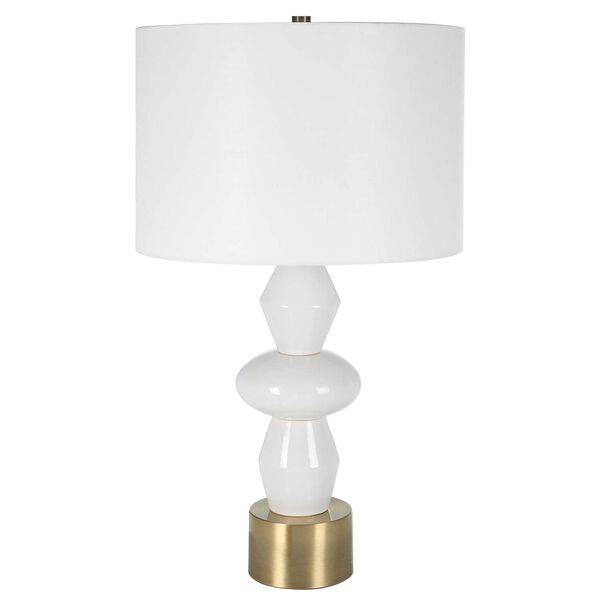 Architect Ivory and Antique Brushed Brass Table Lamp, image 5