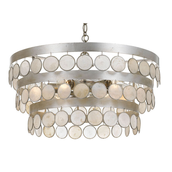 Coco 22-Inch Antique Silver Six-Light Chandelier, image 1