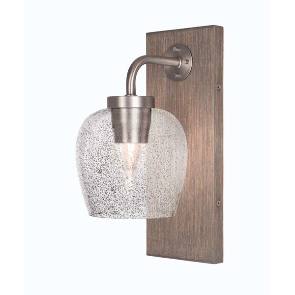 Oxbridge Graphite One-Light Wall Sconce with Smoke Bubble Glass, image 1