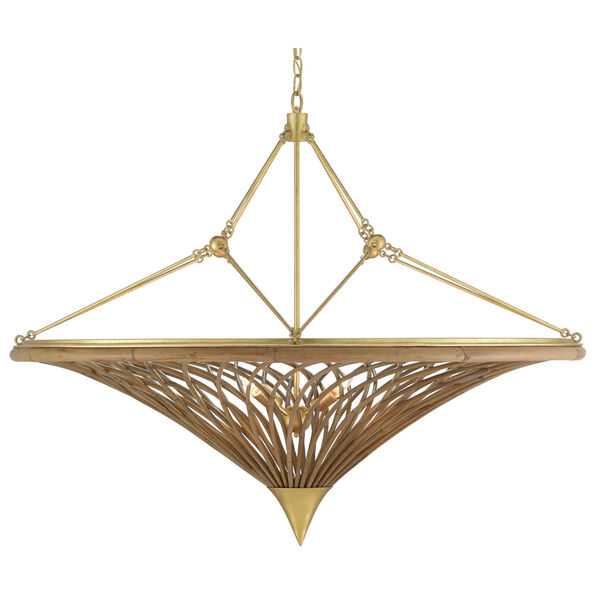 Gaborone Natural and Contemporary Gold Four-Light Chandelier, image 2