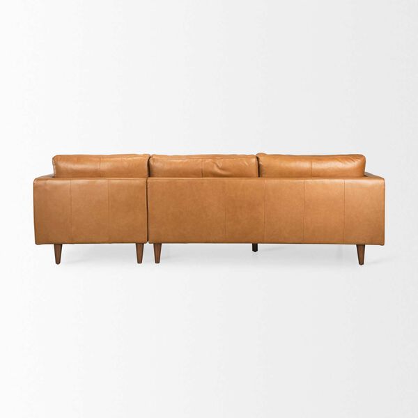 Elto Tan Leather Right Chaise Sectional Sofa, image 4